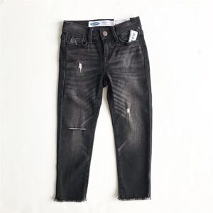 Old Navy NWT black raw hem power jean EUC 6regular